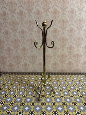 Vintage Miniature Brass Coat Rack